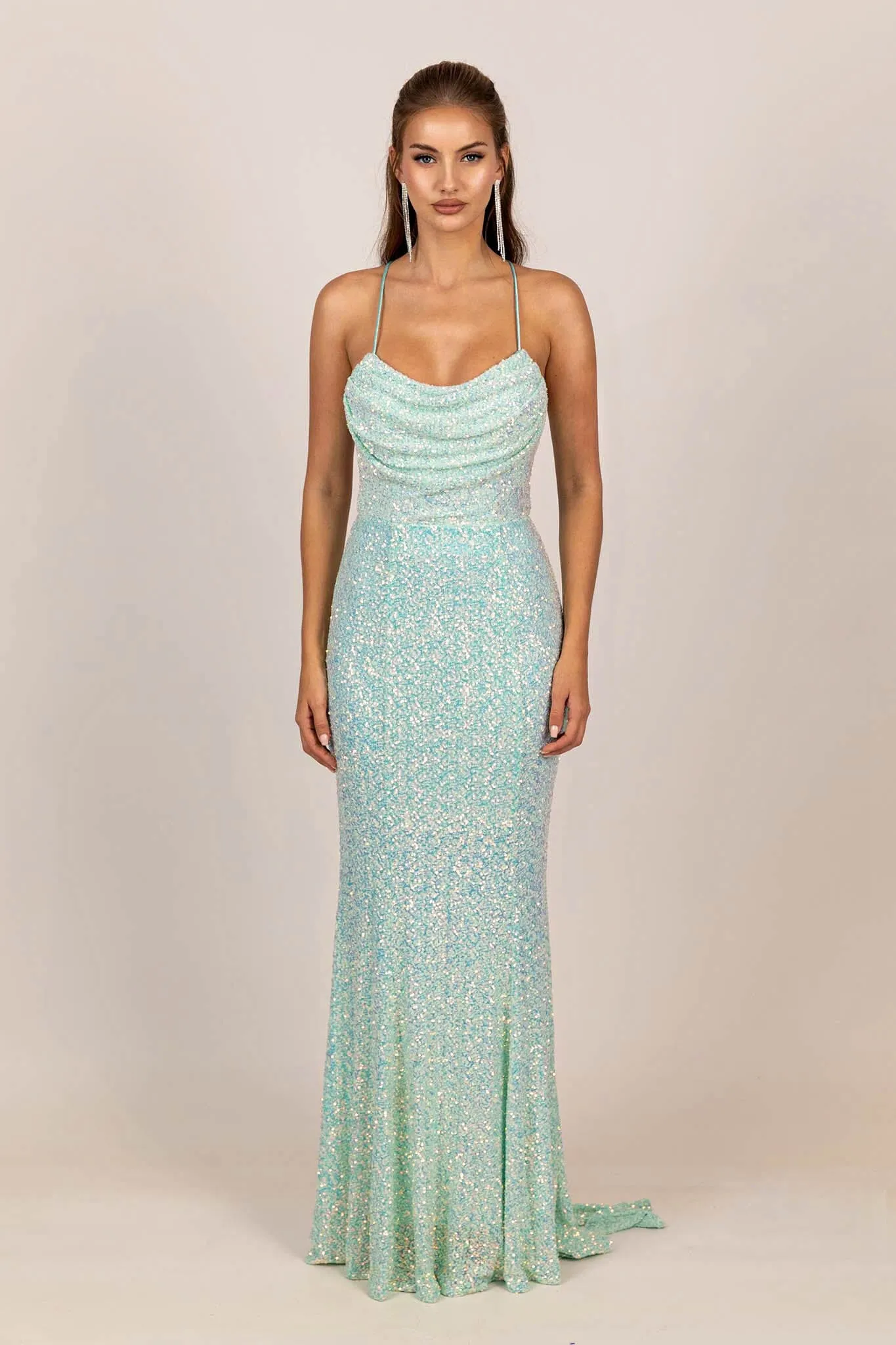 Eloisa Sequin Gown - Light Blue