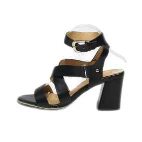 F&F Flat Sandals Leather Black Colour For Women