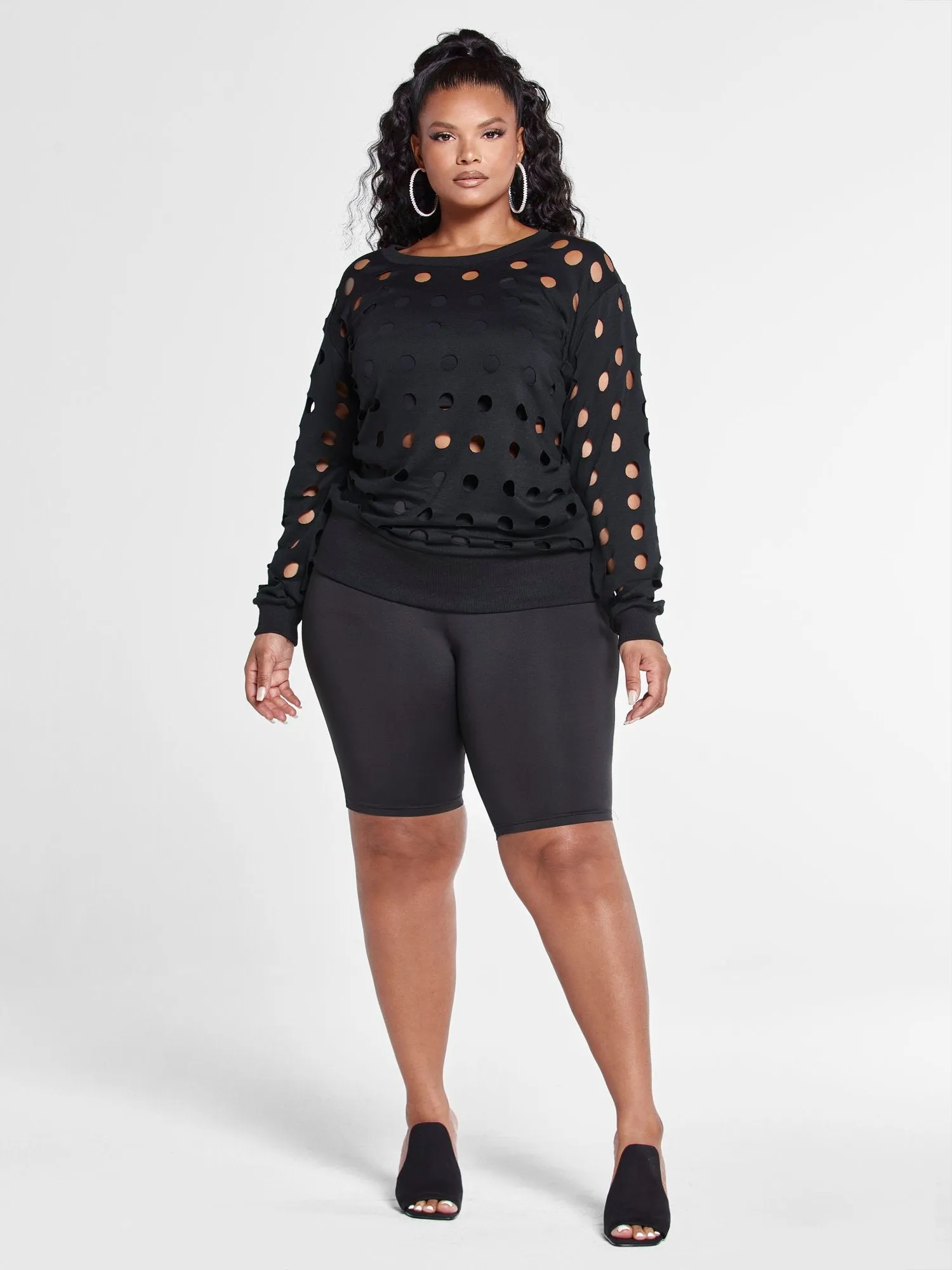 Felicia Pullover Top with Hole Details