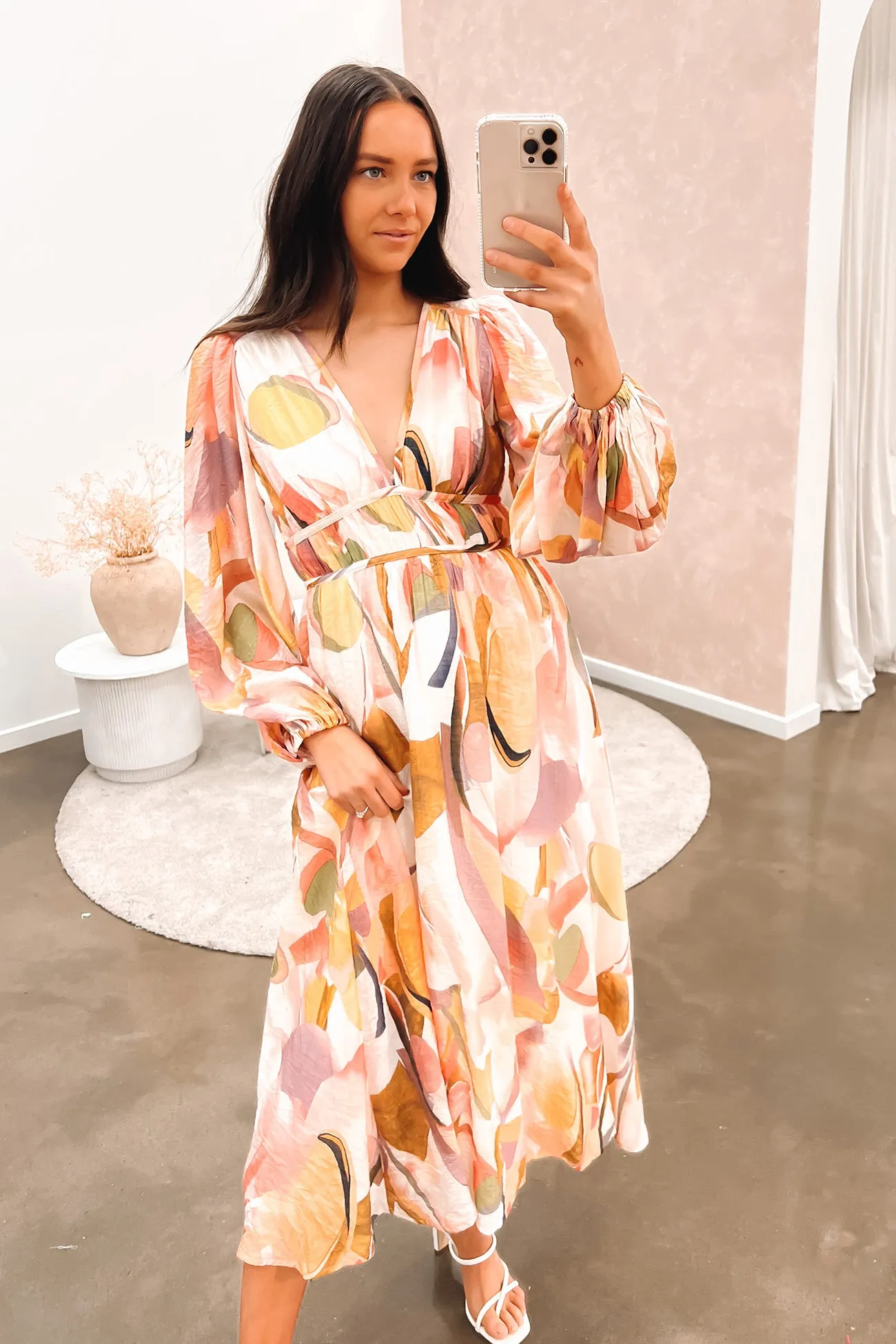 Finlee Midi Dress Pink Multi