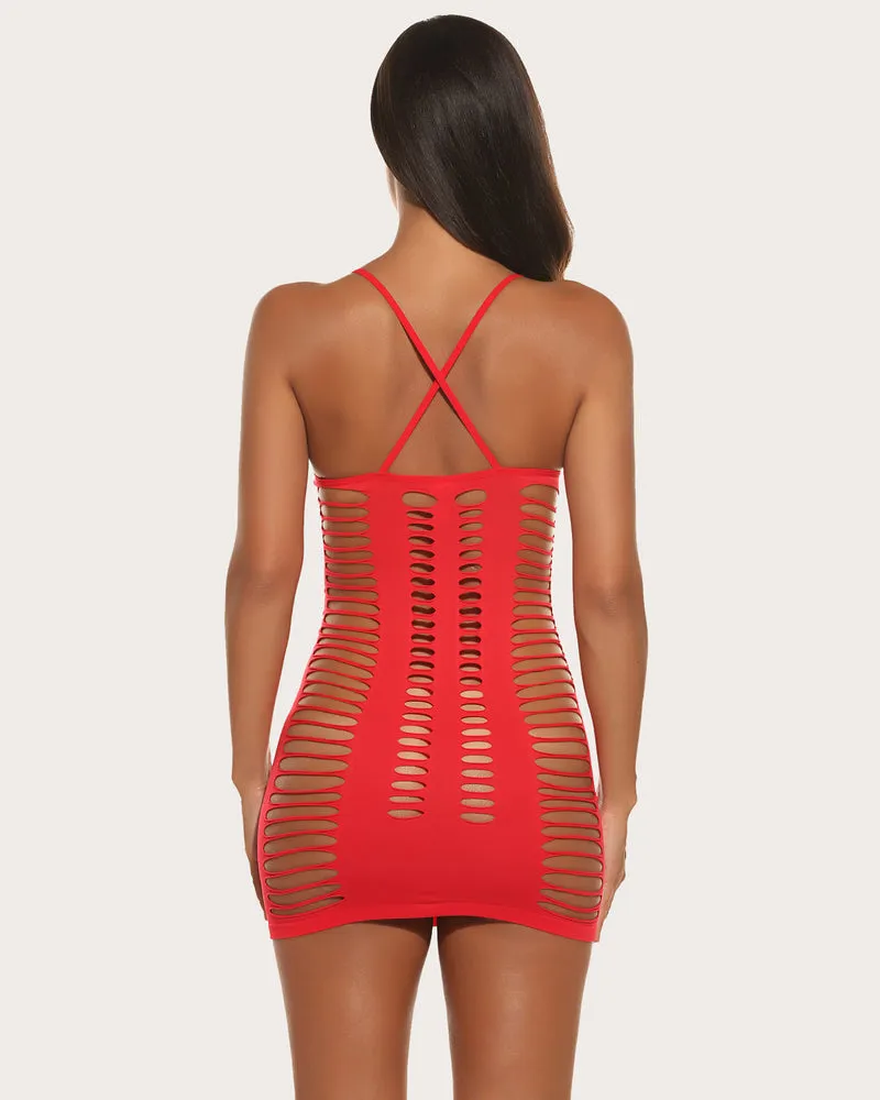 Fishnet Dress Mesh Cut Out Chemise