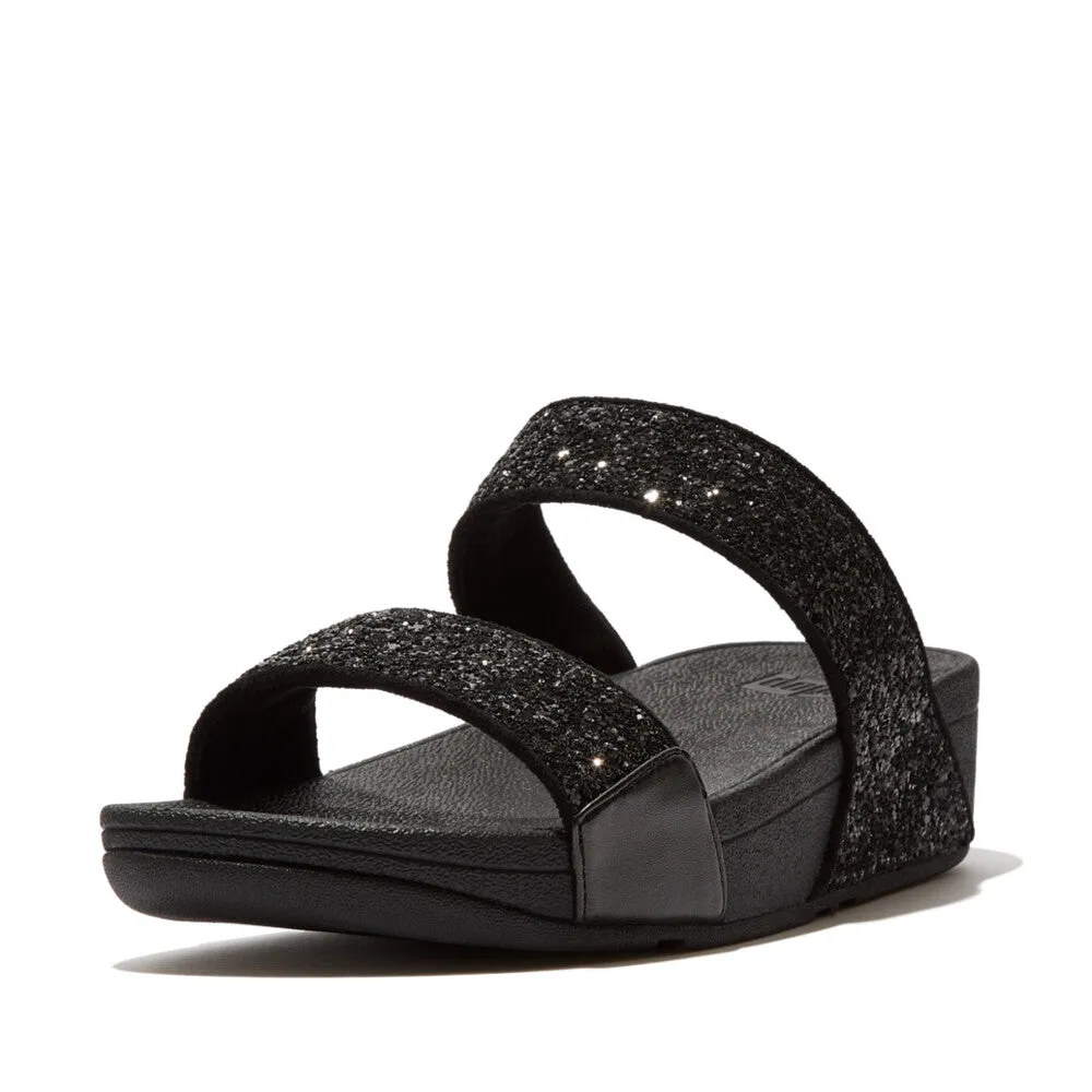 FitFlop Lulu Glitter Slides Black