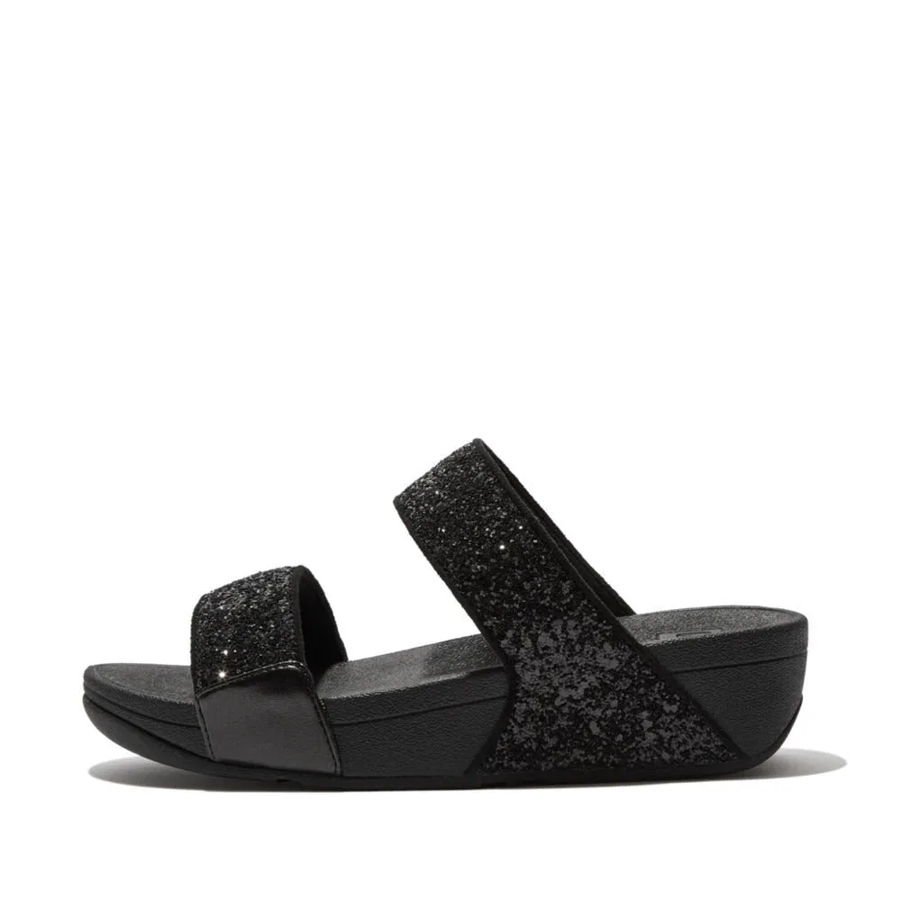 FitFlop Lulu Glitter Slides Black