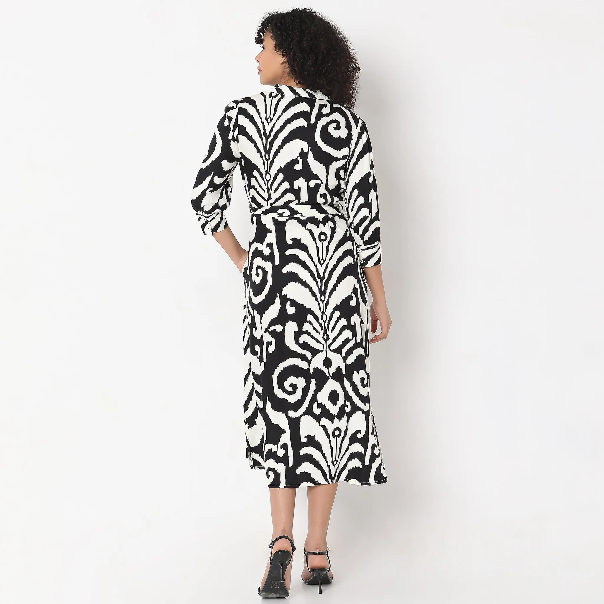 Flare Fit Abstract Dress