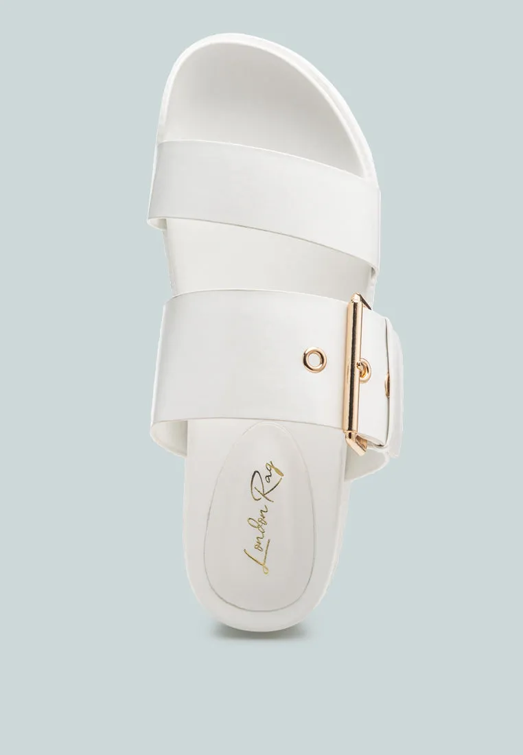 Gound Platform Lug Sole Metal Buckle Sandals