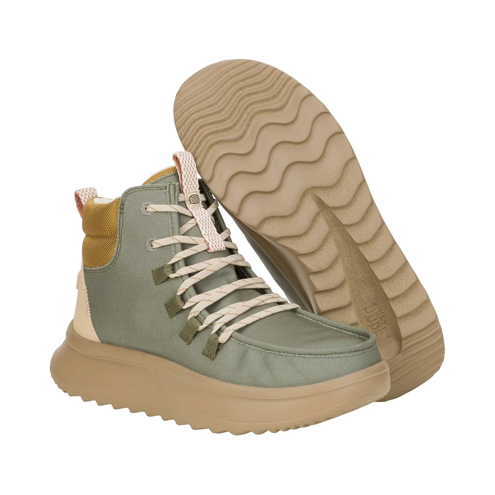 HEYDUDE Wendy Peak Apres Womens Ankle Boots - Olive