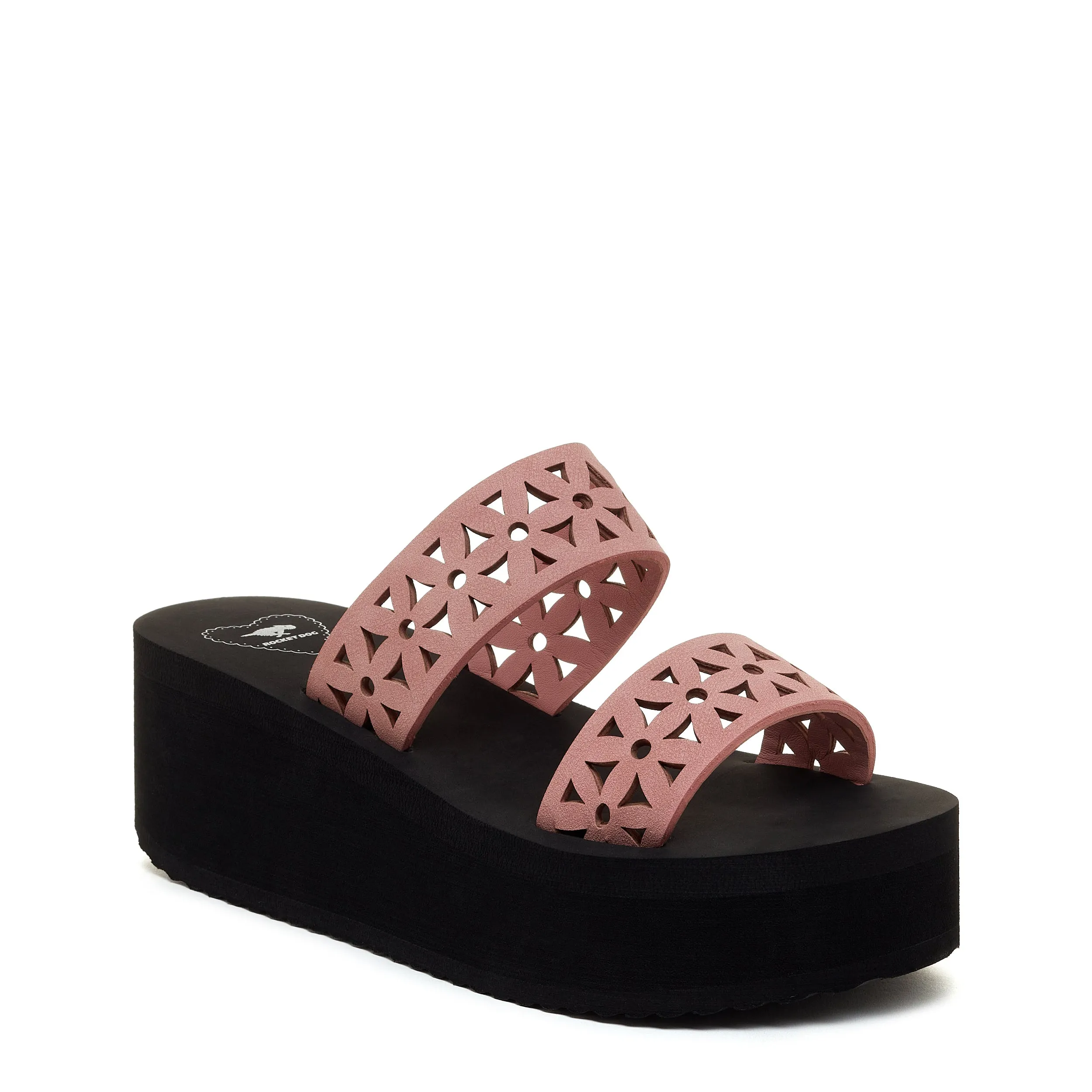 Hippy Pink Cutout Wedge Sandal