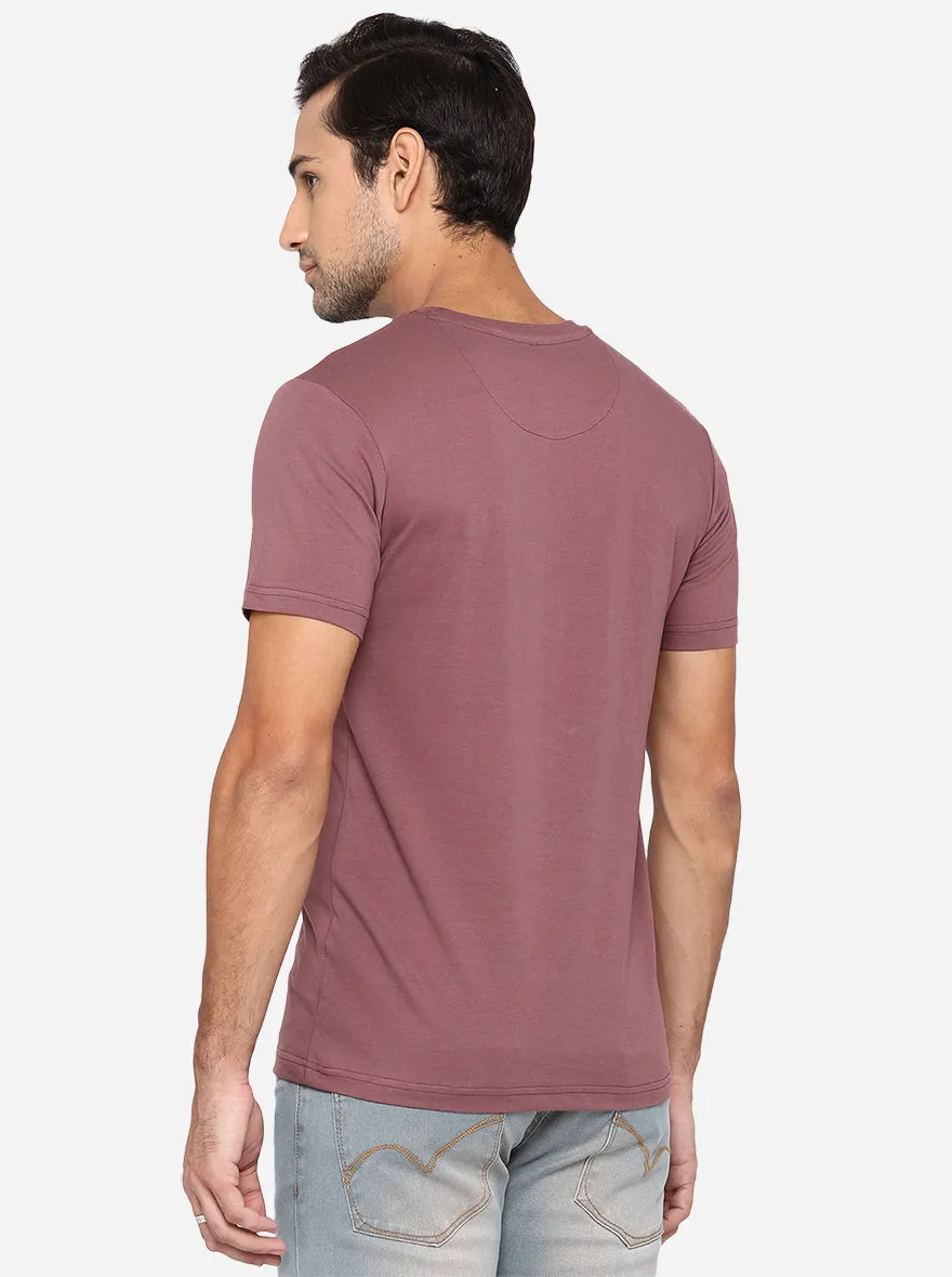 Island Pink Printed Slim Fit T-Shirt | Greenfibre