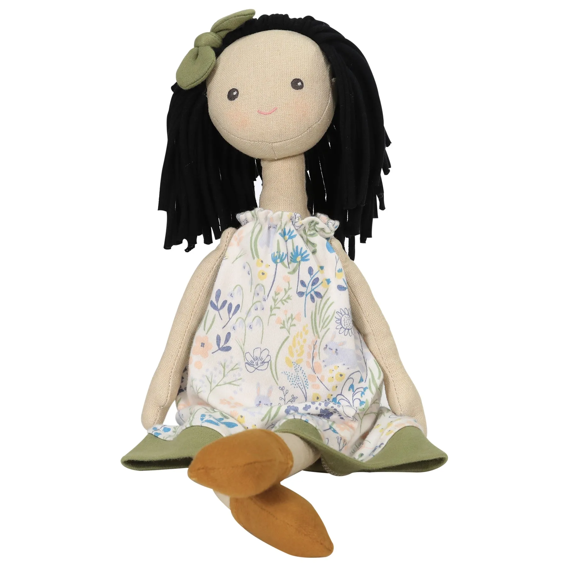 Jedda Doll in Green & Blue Printed Dress