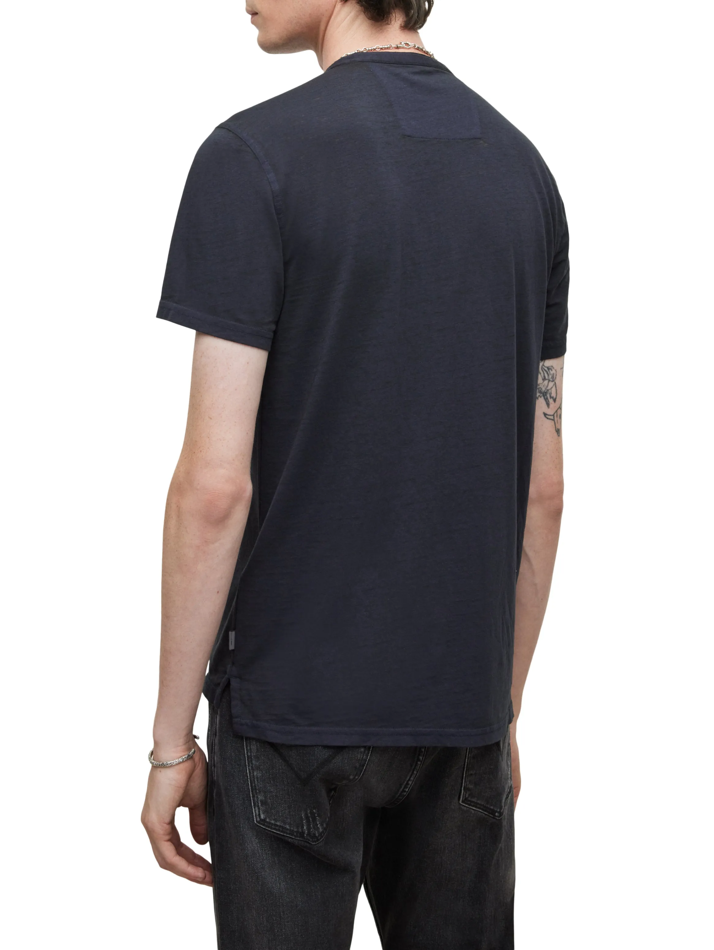 John Varvatos - The Short Sleeve Burnout Henley Tee