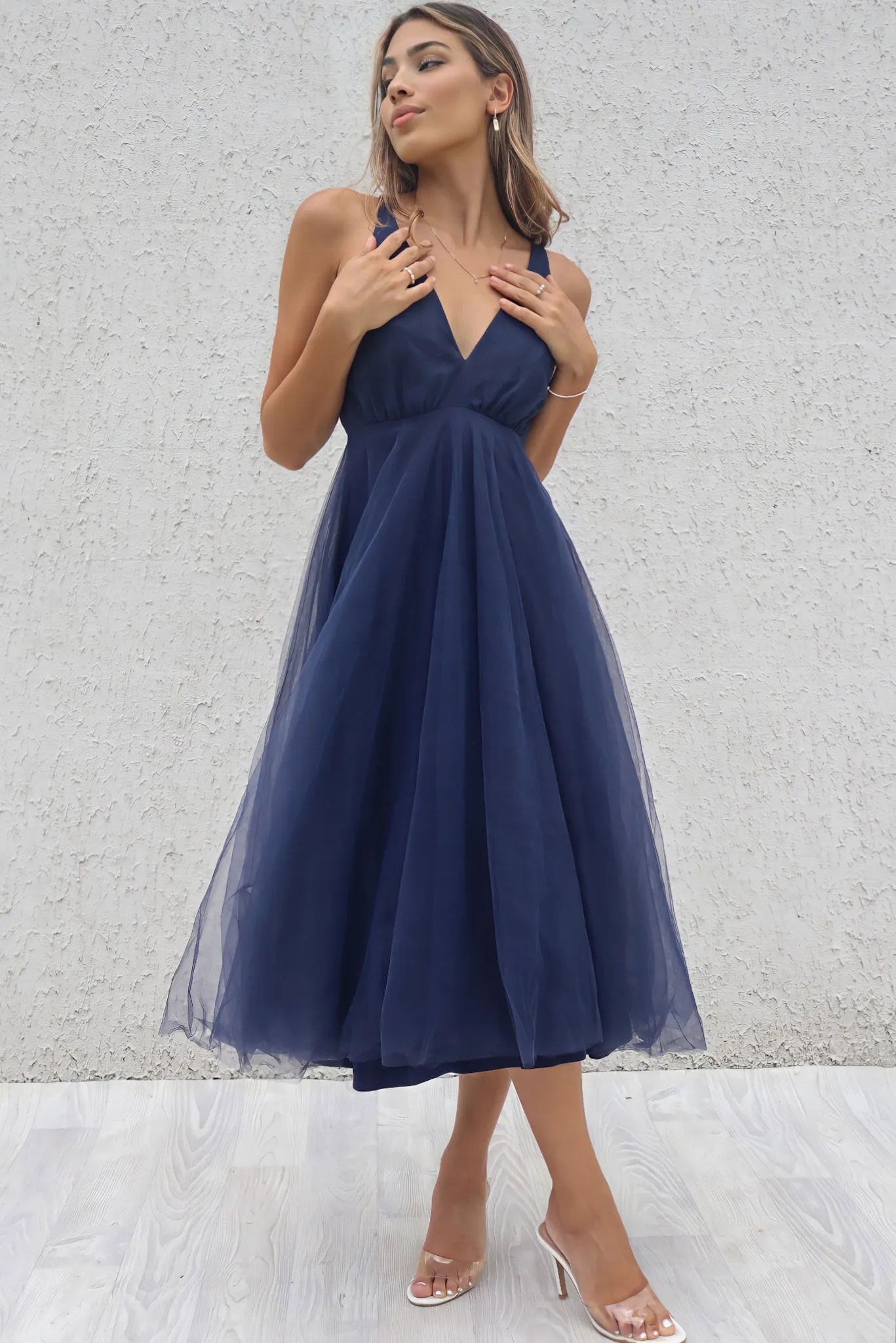 Julian Tulle Midi - Navy