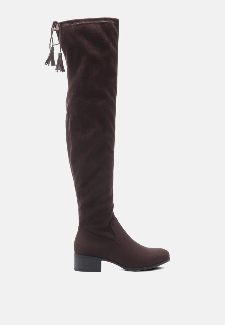 kiana faux leather over the knee boots