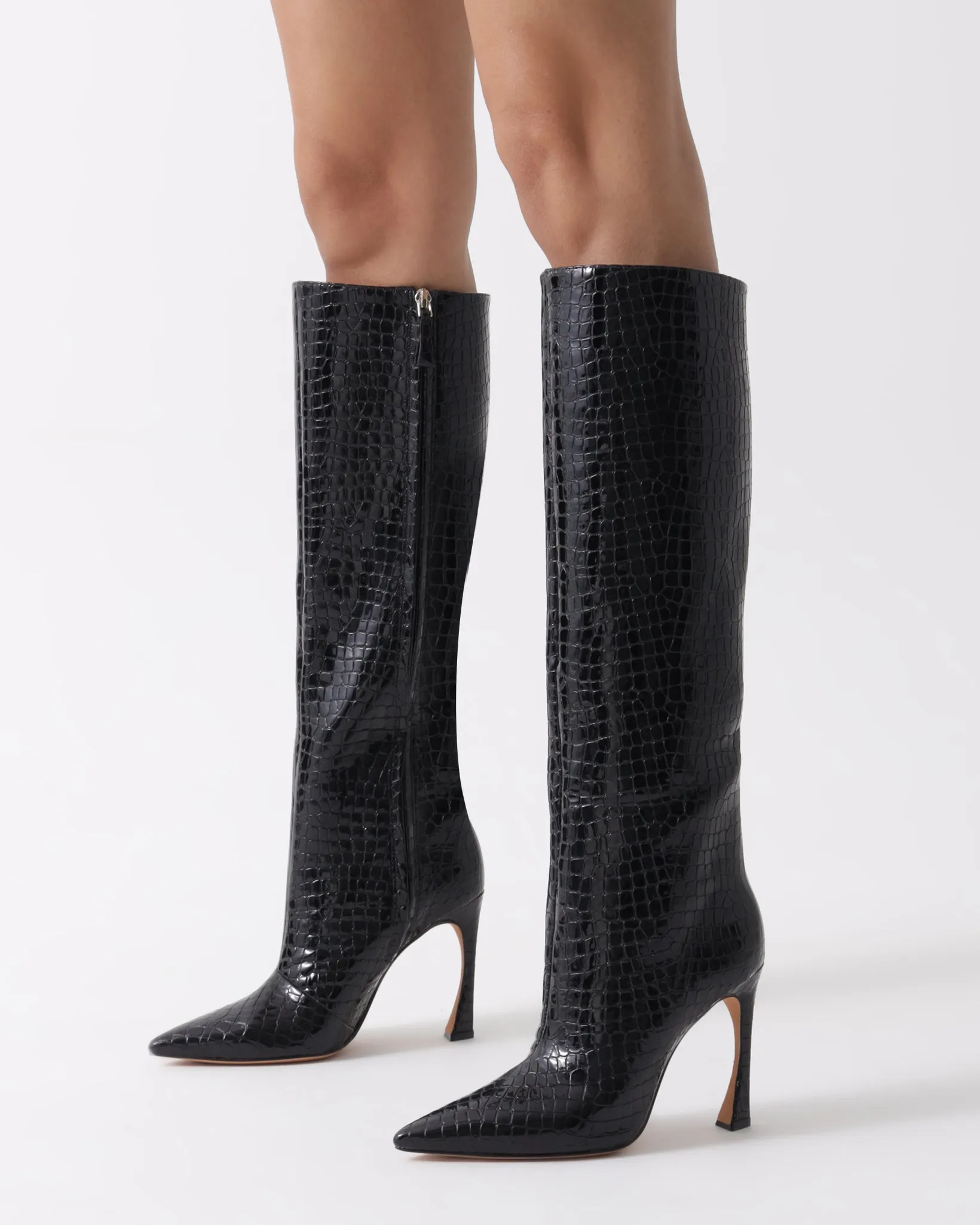 Kyra 100 Crocco Boot Black