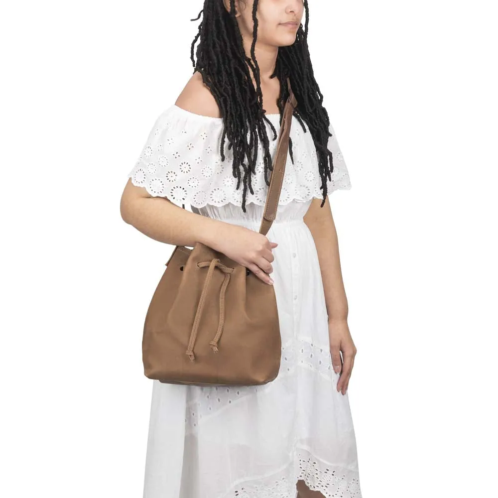 Leather Bucket Bag | Brown