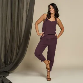 Linen Slip Top & Pants 2-Piece Shadow Purple