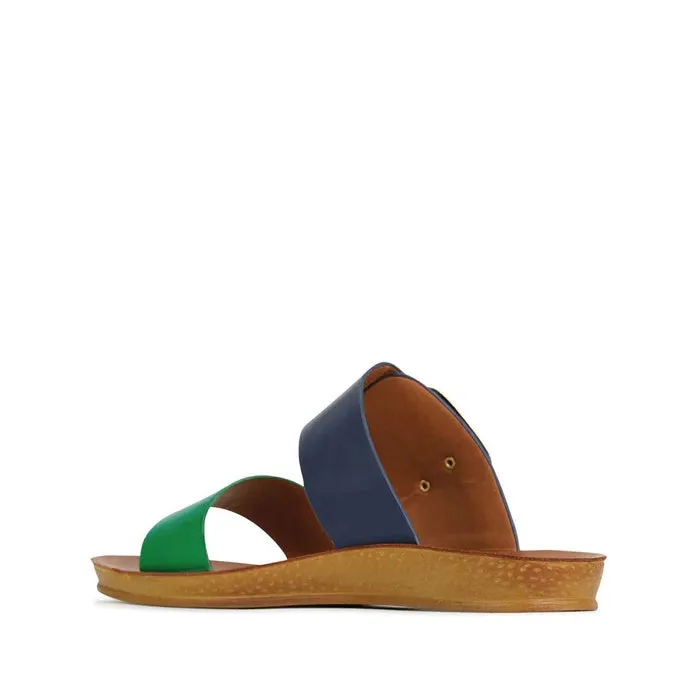 Los Cabos Doti Navy Green Light Flexible Slide Sandal”