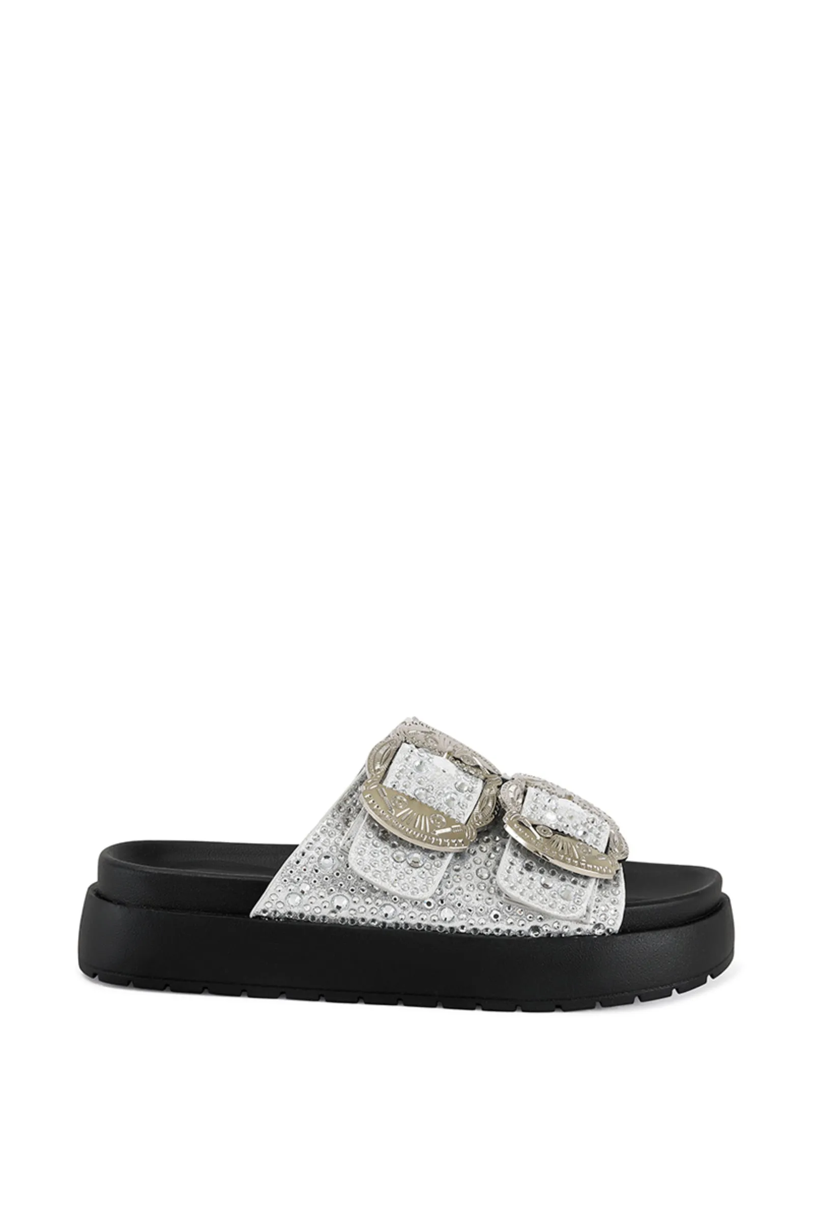 LYNEL-WHITE WESTERN FLATFORM SANDAL