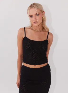 Macy Knit Cami Top - Black