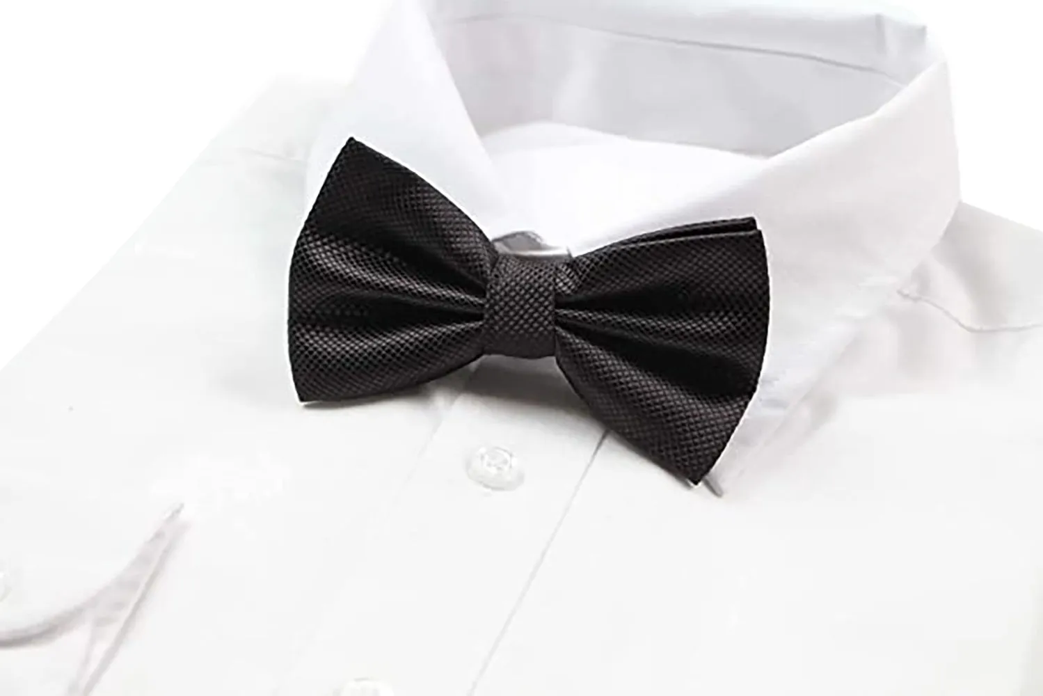 Mens Dark Brown Plain Coloured Checkered Bow Tie