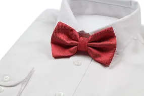 Mens Watermelon Red Plain Coloured Checkered Bow Tie