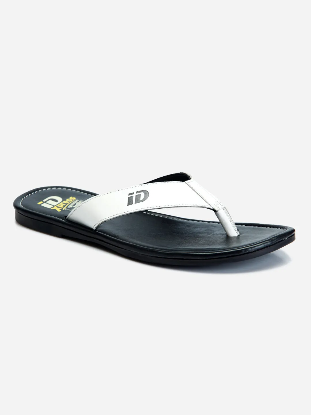 Men's White Thong-Style Flat Casual Sandal (ID4135)