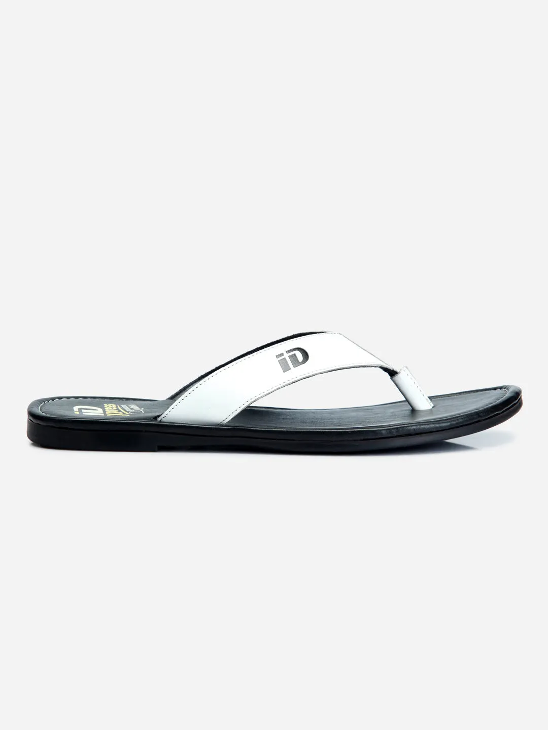 Men's White Thong-Style Flat Casual Sandal (ID4135)