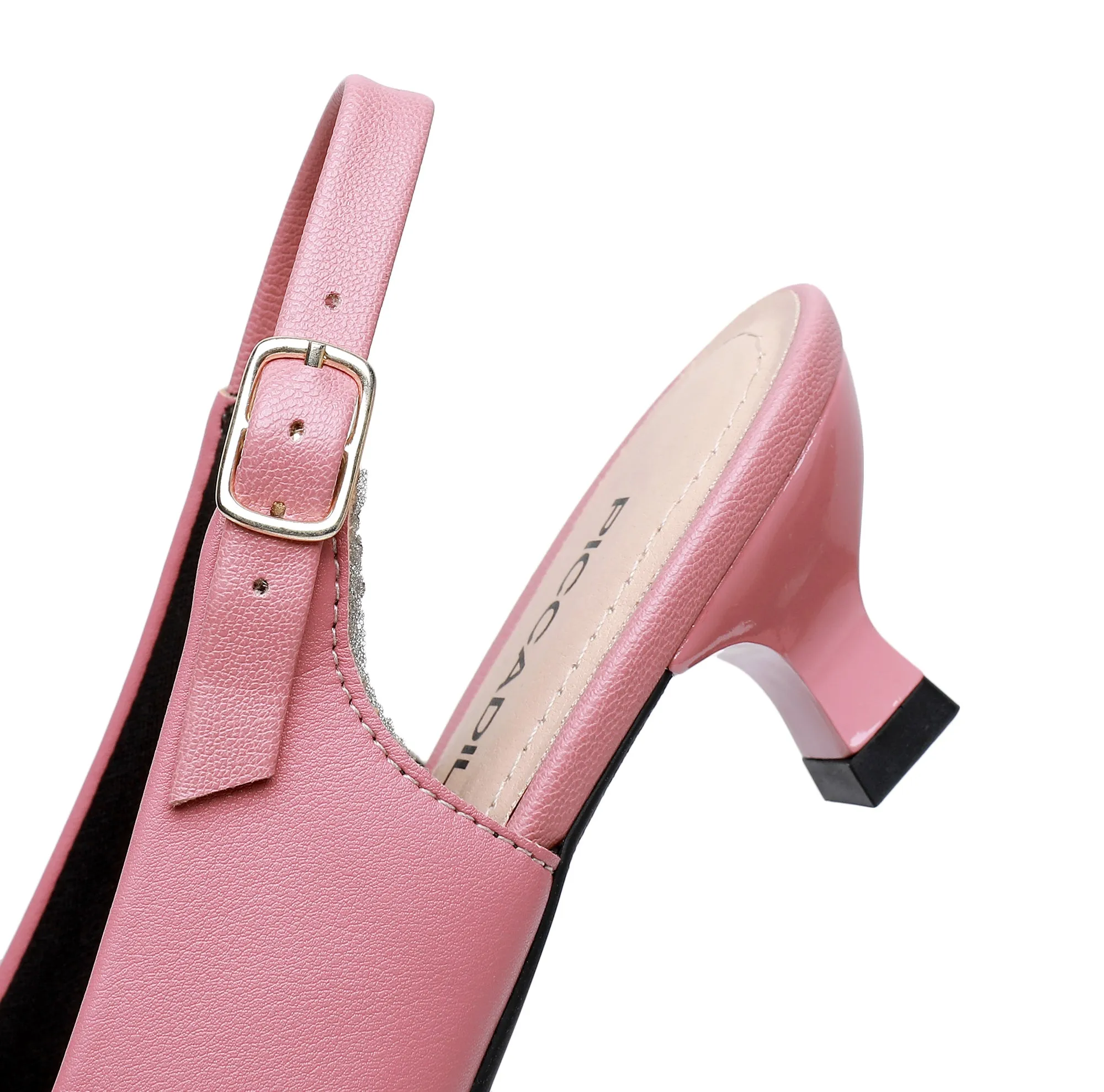 Metropolis Sling-Back Heels - Dk Pink & Black (740.015)