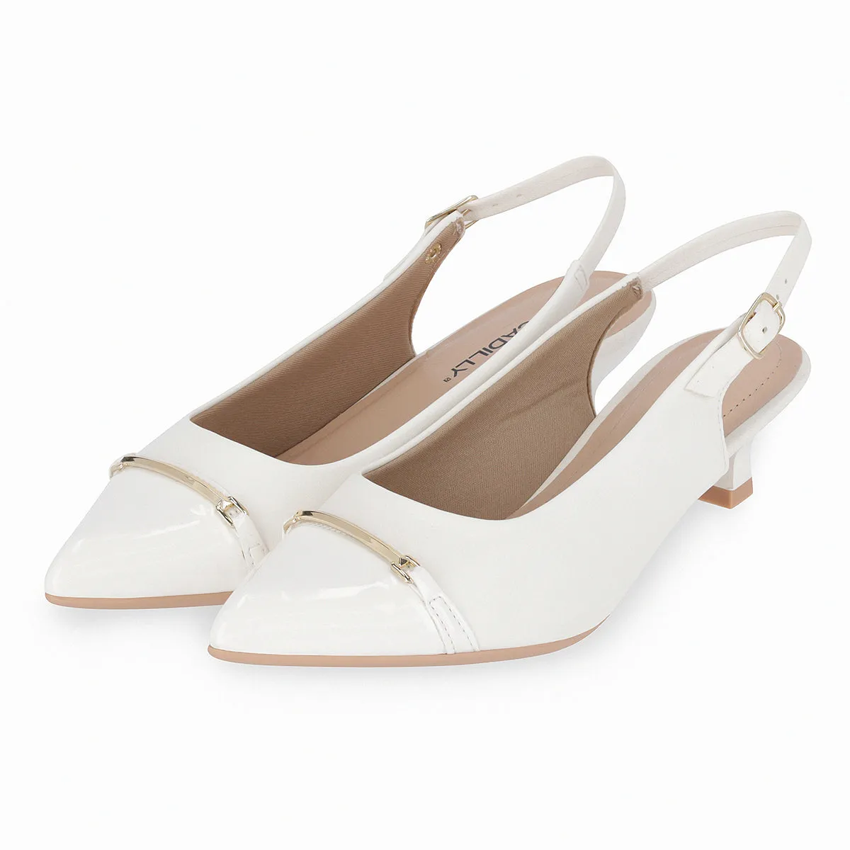 Metropolis Sling-Back Heels -White (740.015)