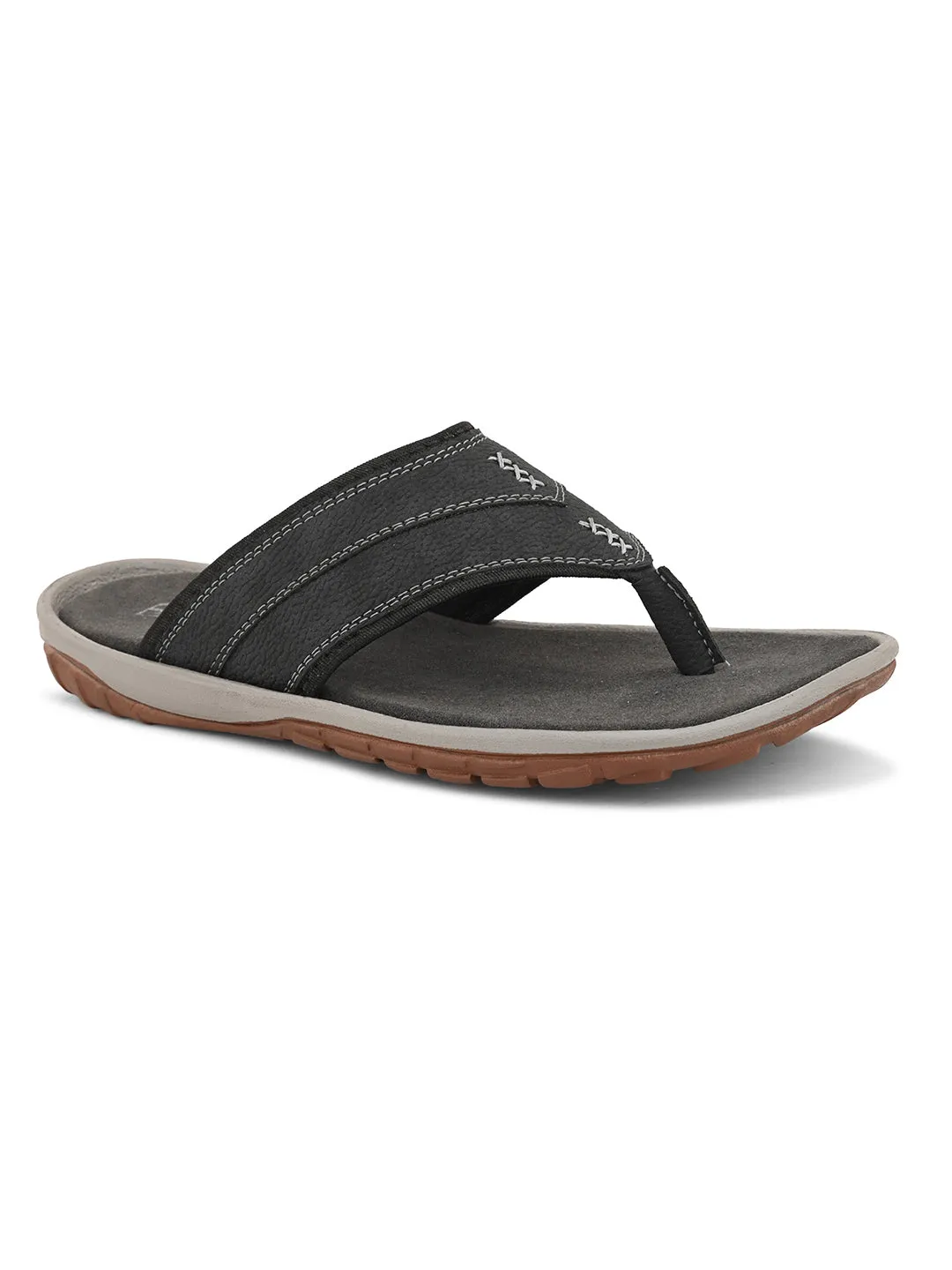 Midnight Blue Leather Thong Sandal