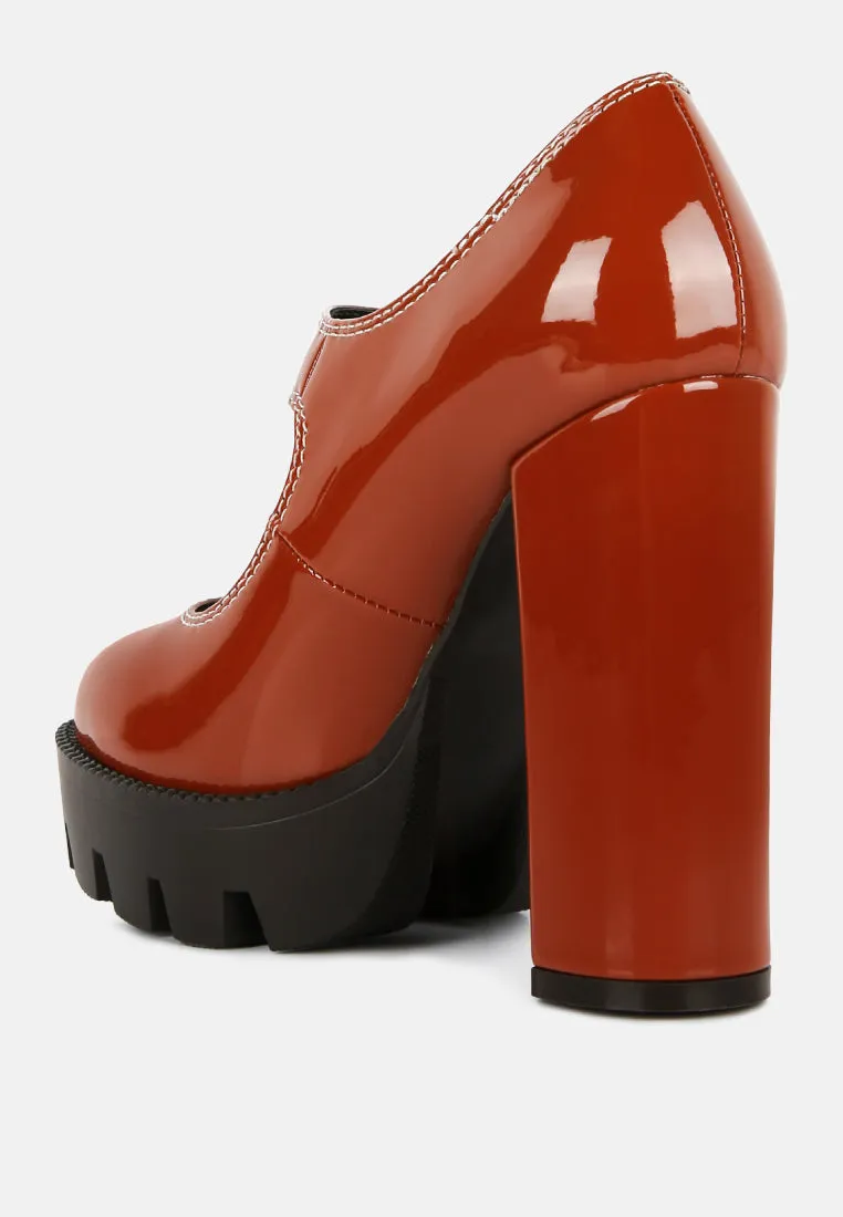 Millenial Bug Patent High Heeled Mary Jane Shoes