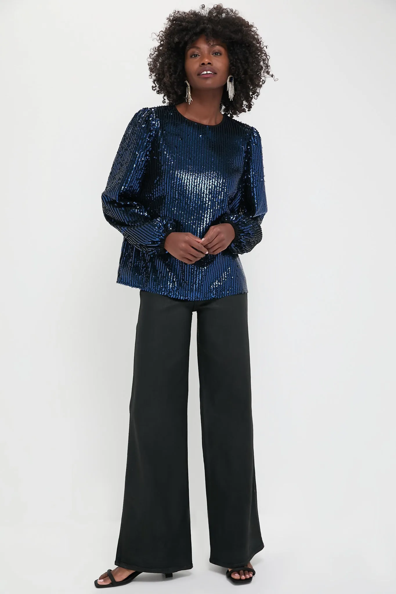 Navy and Black Sequin Katy Blouse