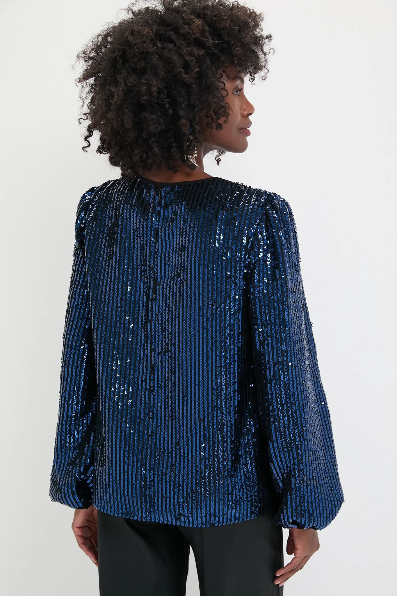 Navy and Black Sequin Katy Blouse