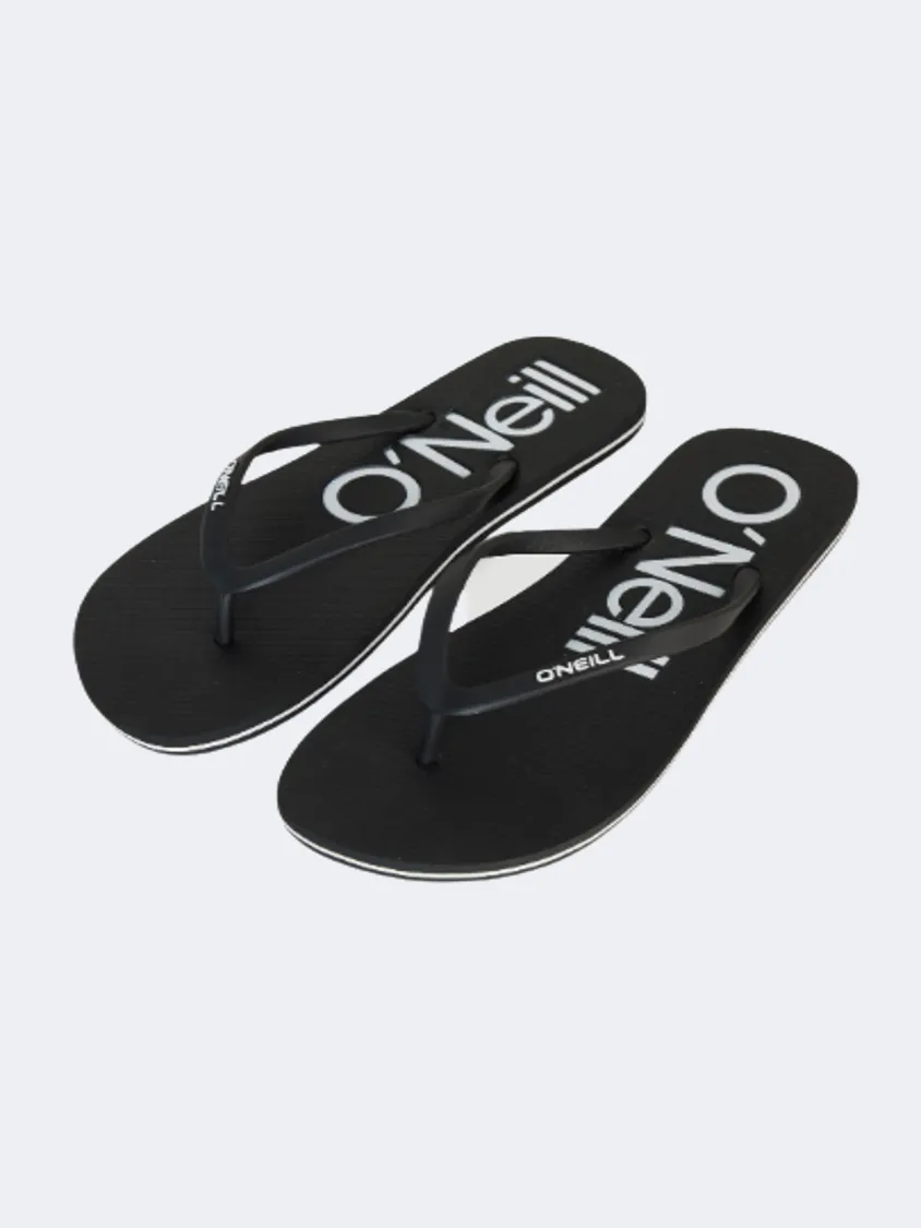 O&#39;Neill Profile Small Logo Men Beach Slippers Black Out