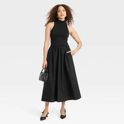 Open Box - Women's Maxi A-Line Dress - A New Day Black S