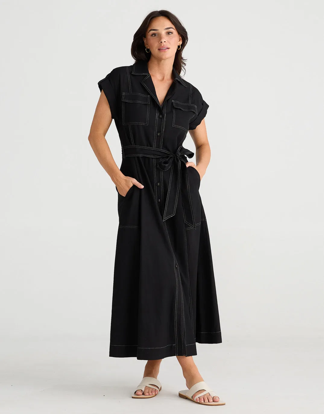 Portia Midi Dress - Black