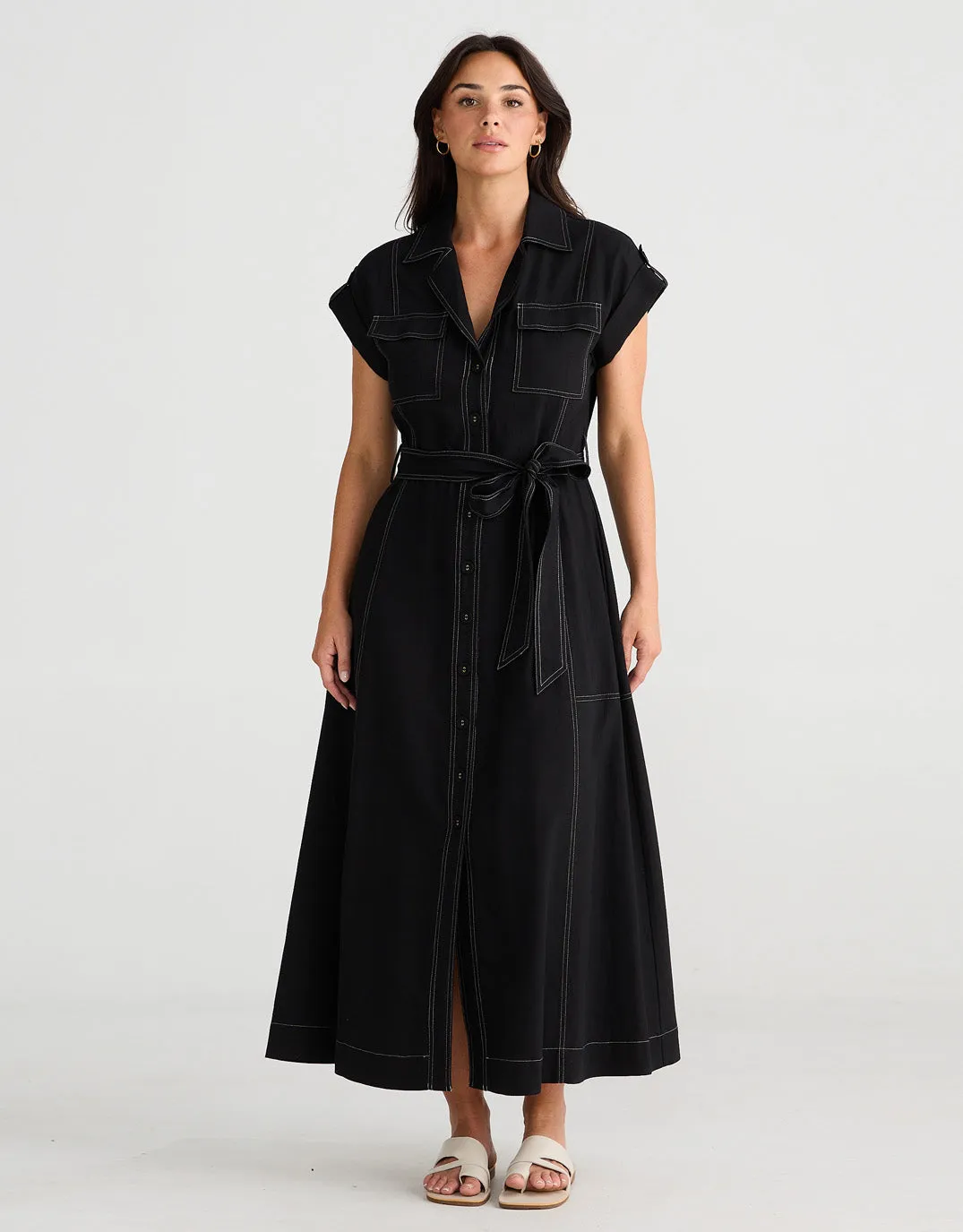 Portia Midi Dress - Black