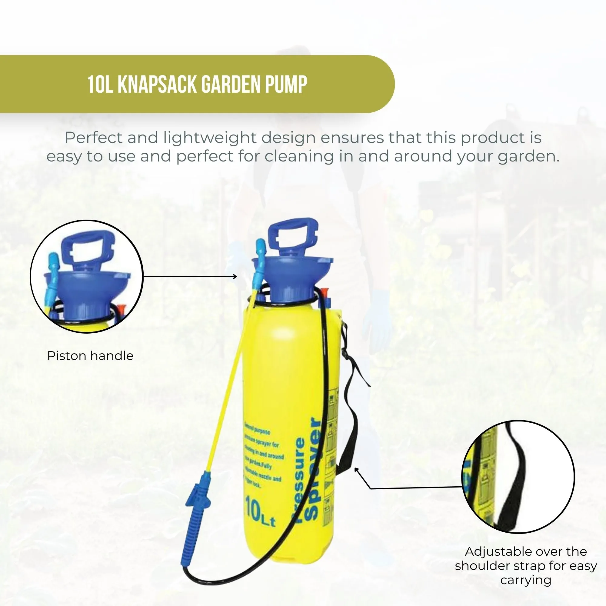 Pressure Sprayer Pumps Range - Garden Weed Herbicide Pesticide Liquids Spray