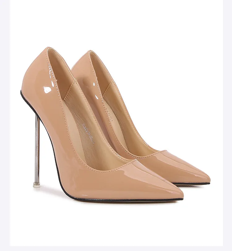 PU Pointed Metal Heel Pump