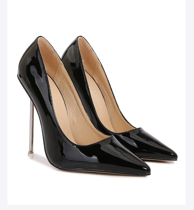 PU Pointed Metal Heel Pump