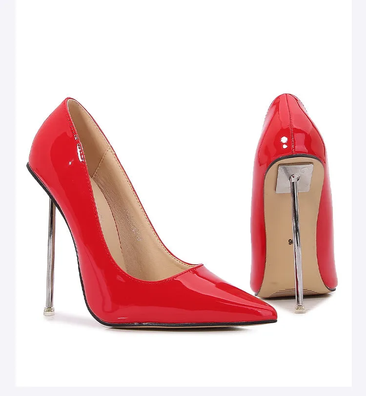 PU Pointed Metal Heel Pump