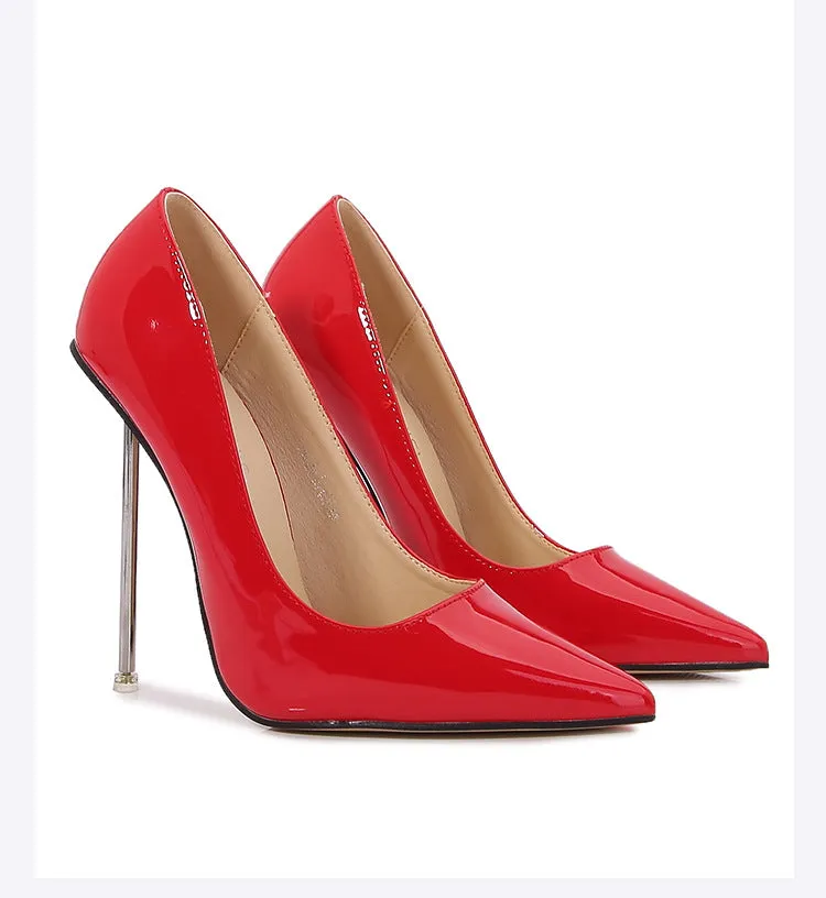 PU Pointed Metal Heel Pump