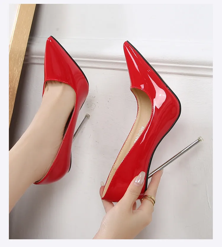 PU Pointed Metal Heel Pump