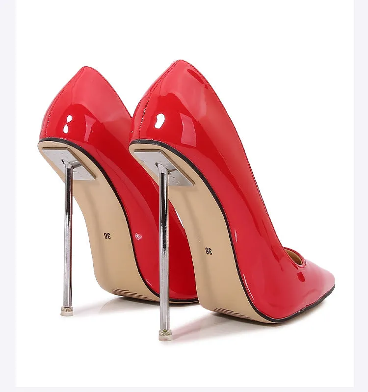 PU Pointed Metal Heel Pump