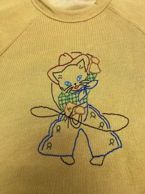 "Puss in Cowboy Boots" embroidered sweatshirt