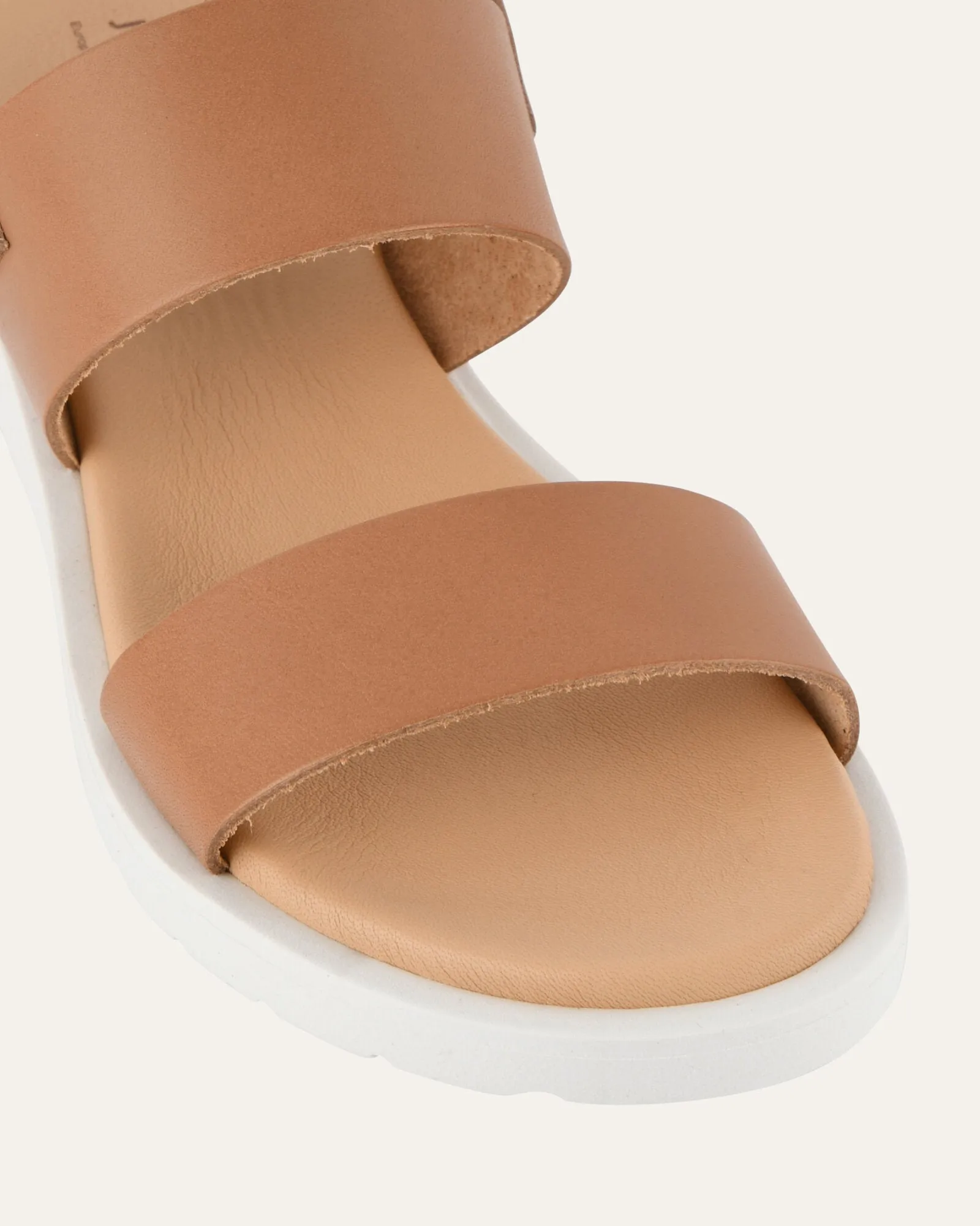 ROSALIE FLAT SANDALS TAN LEATHER