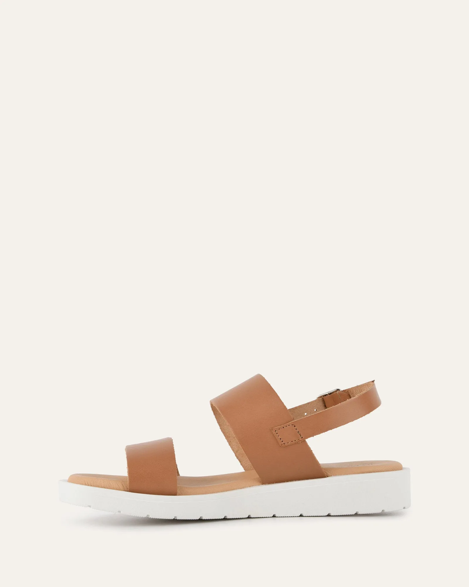 ROSALIE FLAT SANDALS TAN LEATHER