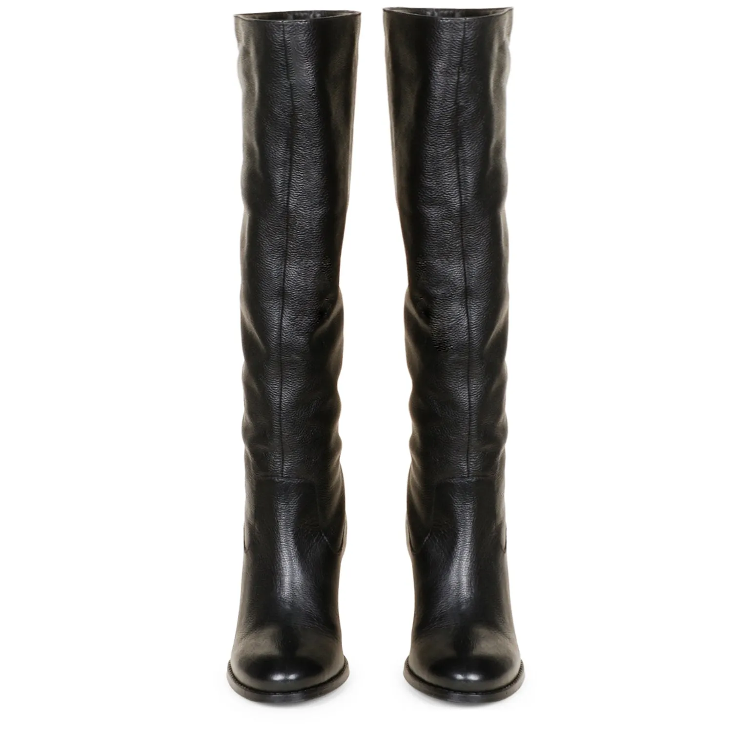 Saint Claretta Black Leather Knee High Slouch Boots