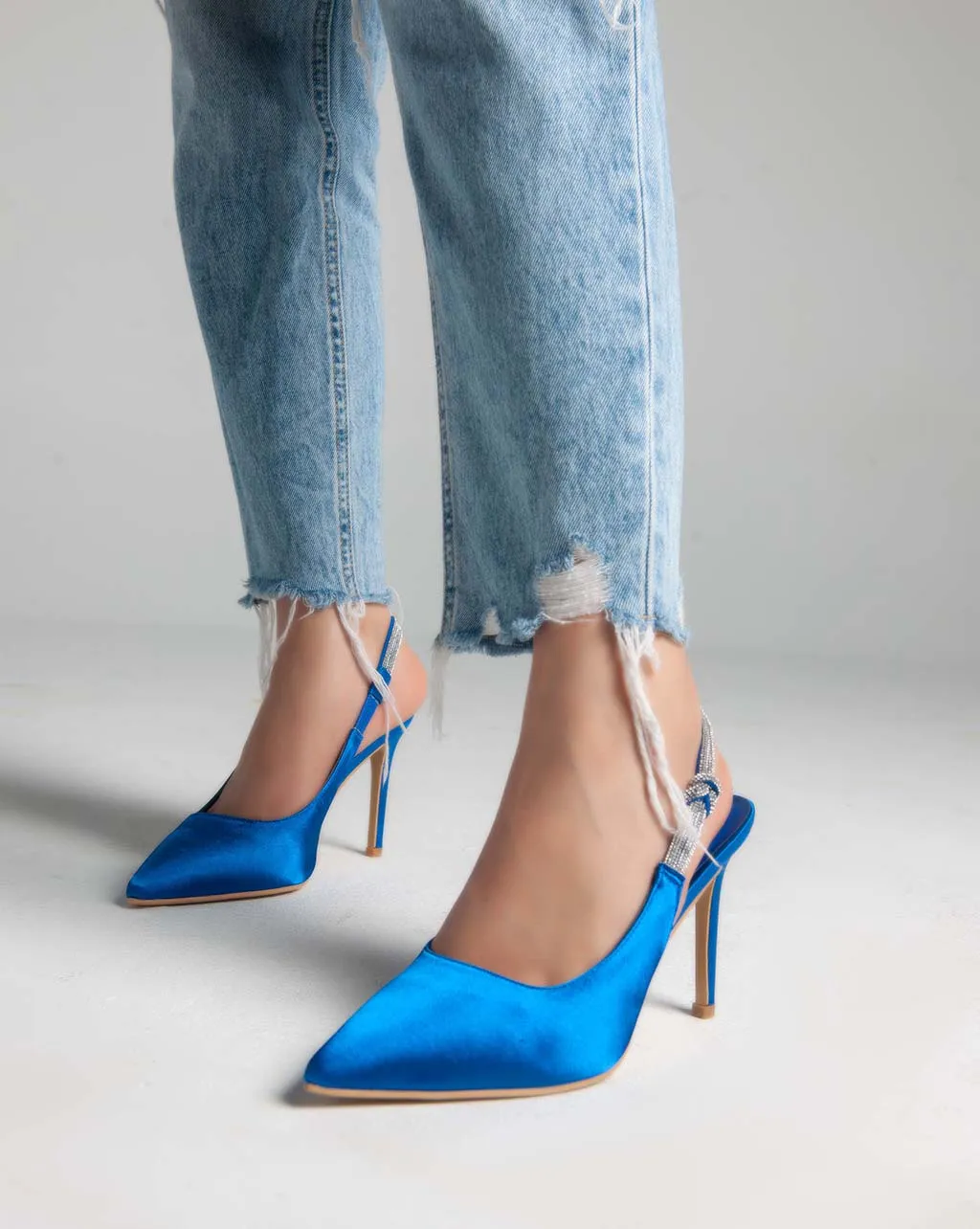 Sling Back Pumps - Heels - Blue