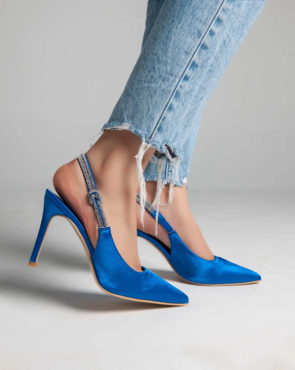 Sling Back Pumps - Heels - Blue