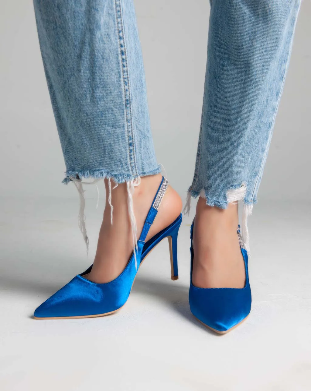 Sling Back Pumps - Heels - Blue